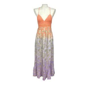 Miss June Paris Marley Dress Ombre Peach Lilac Purple Gold Free Size OS